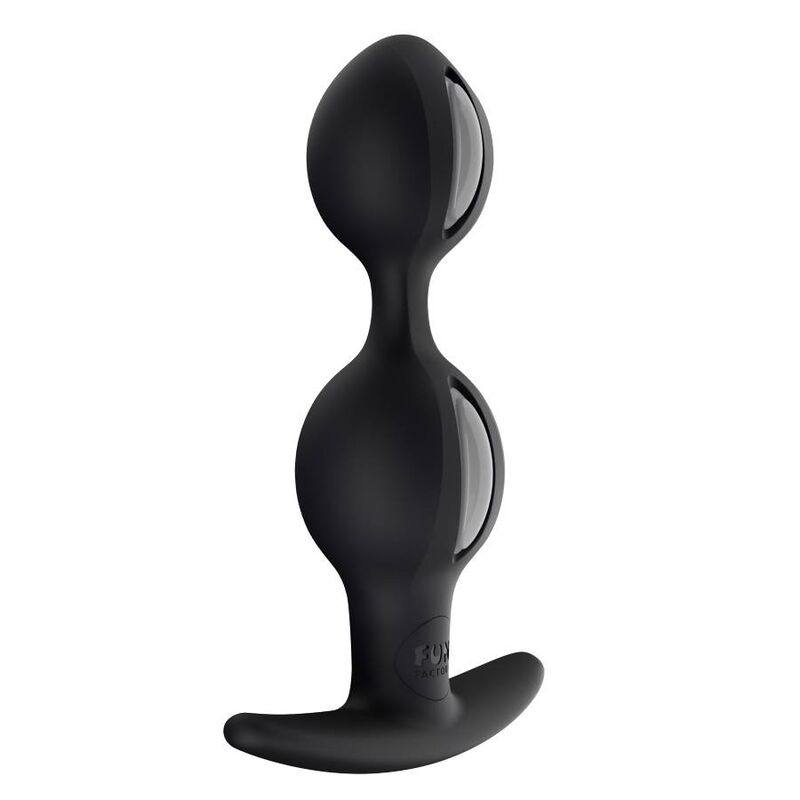 FUN FACTORY - B BALLS DUO ANAL PLUG WITH MOVEMENT GRAY BLACK