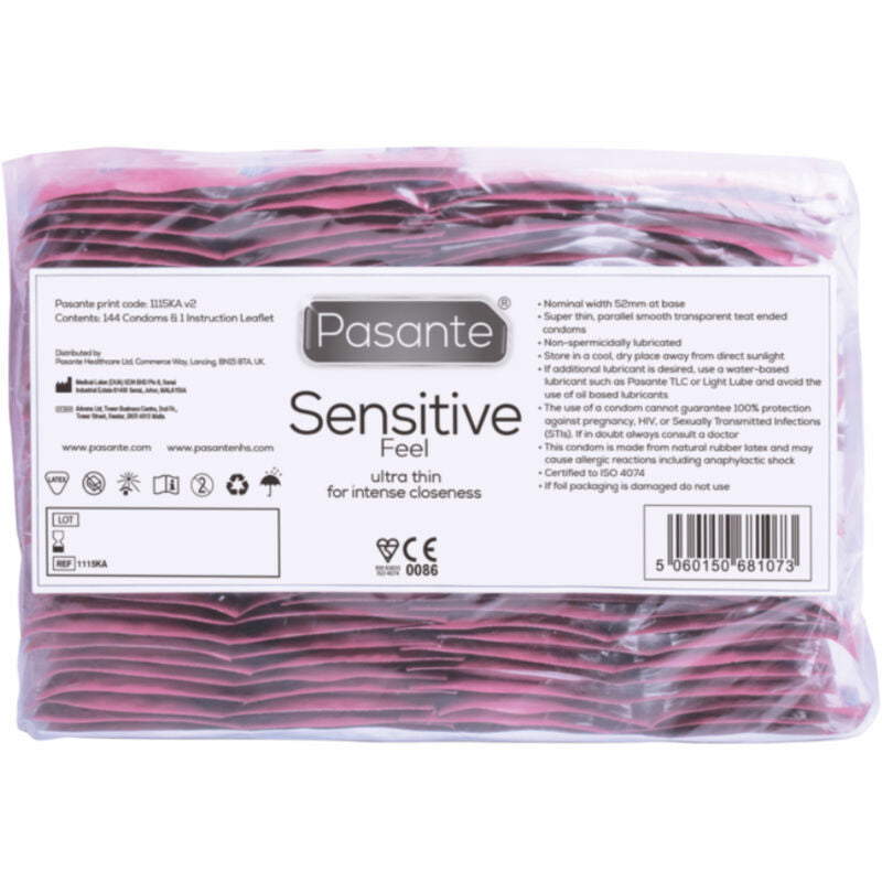 PASANTE - CONDOMS SENSITIVE BAGS 144 UNITS