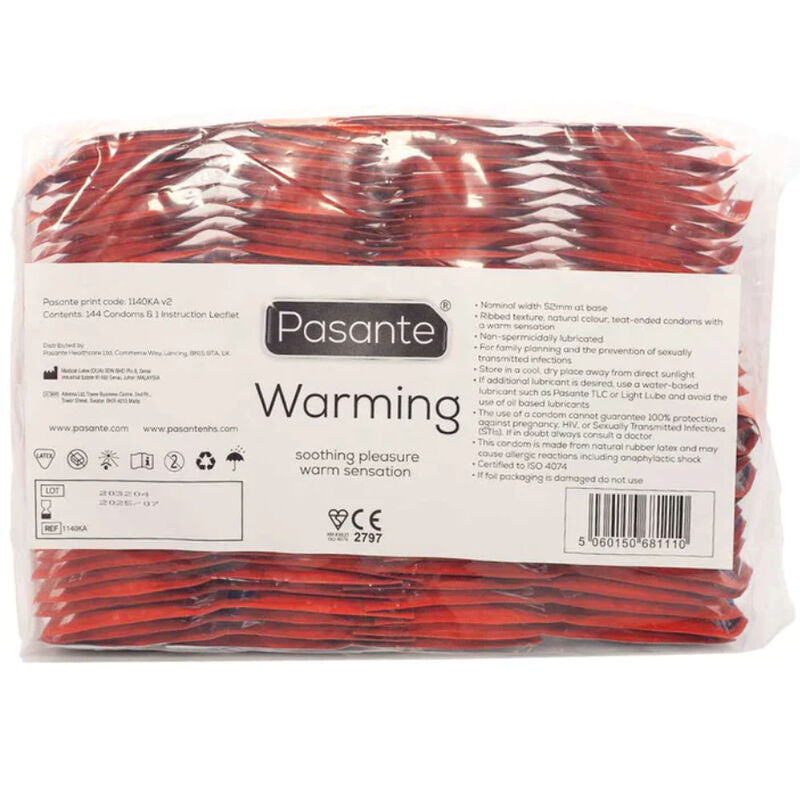 PASANTE - CONDOMS WITH HEAT EFFECT, BAG 144 UNITS