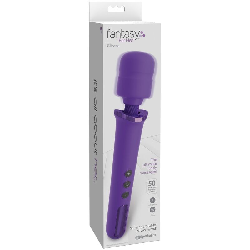 FANTASY FOR HER - RECHARGEABLE WAND MASSAGER FOR HER & VIBRATOR 50 PURPLE LEVELS