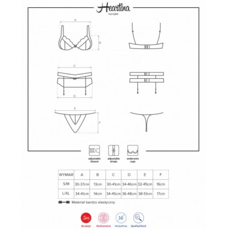 OBSESSIVE - HEARTINE SET THREE PIECE S/M