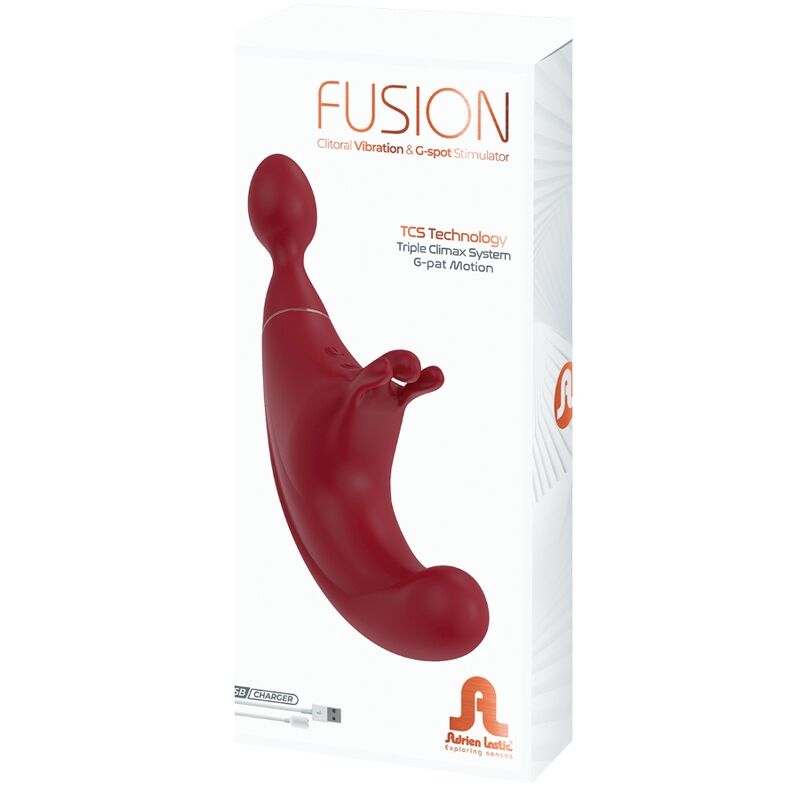 ADRIEN LASTIC FUSION TRIPLE CLITORIS STIMULATOR & G-SPOT RED