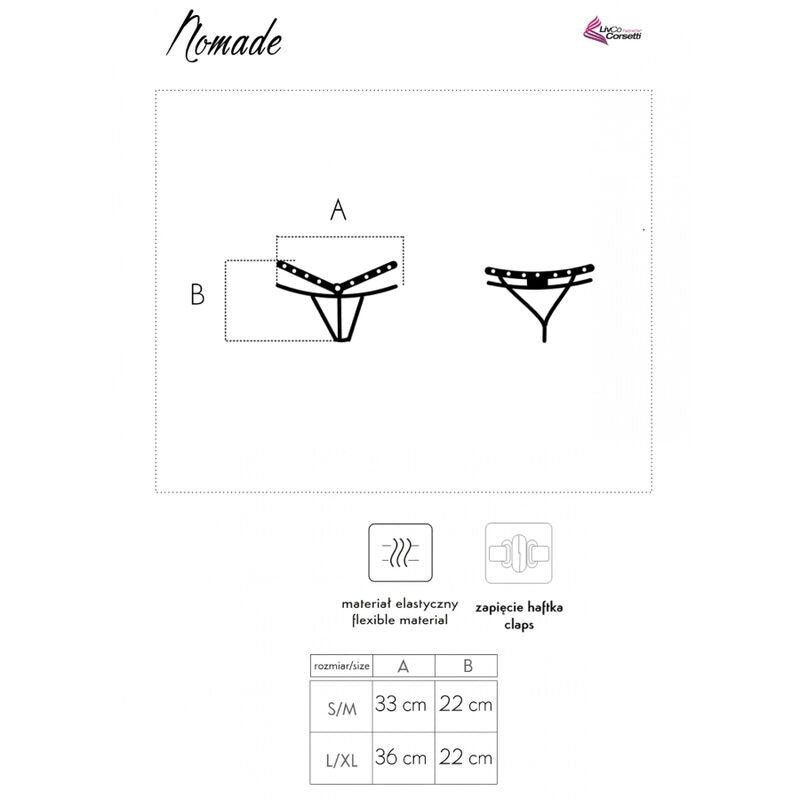 LIVCO CORSETTI FASHION - NOMADE TANGA WITH CROTCHLESS BLACK