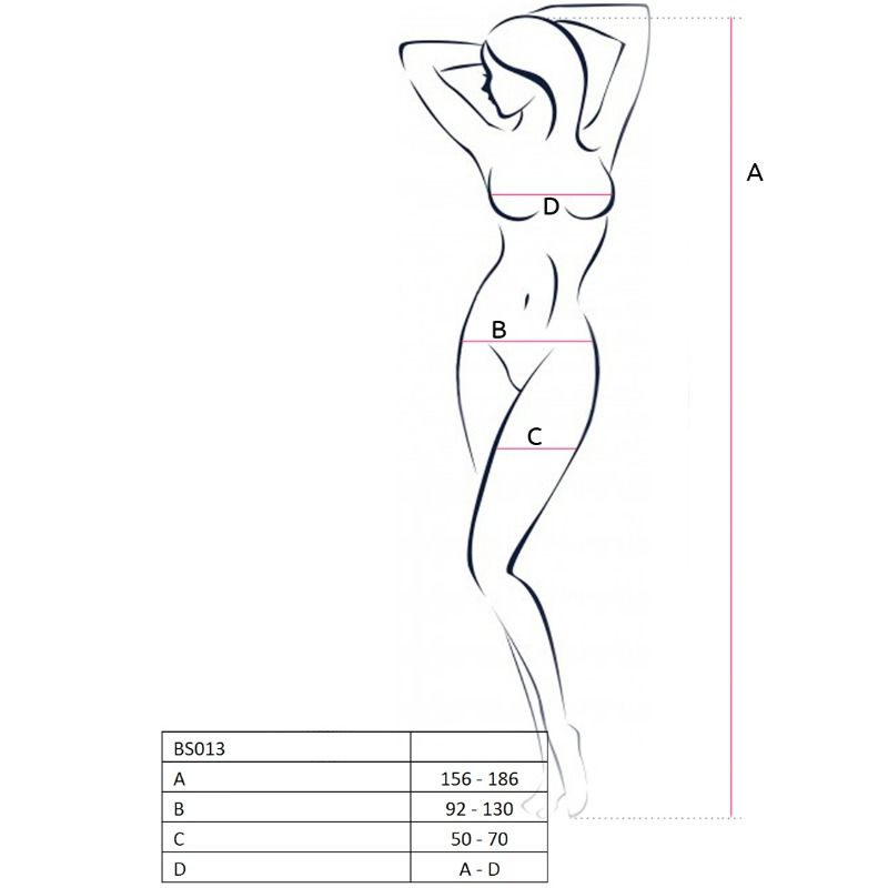 PASSION - WOMAN BS013 BLACK BODYSTOCKING, ONE SIZE