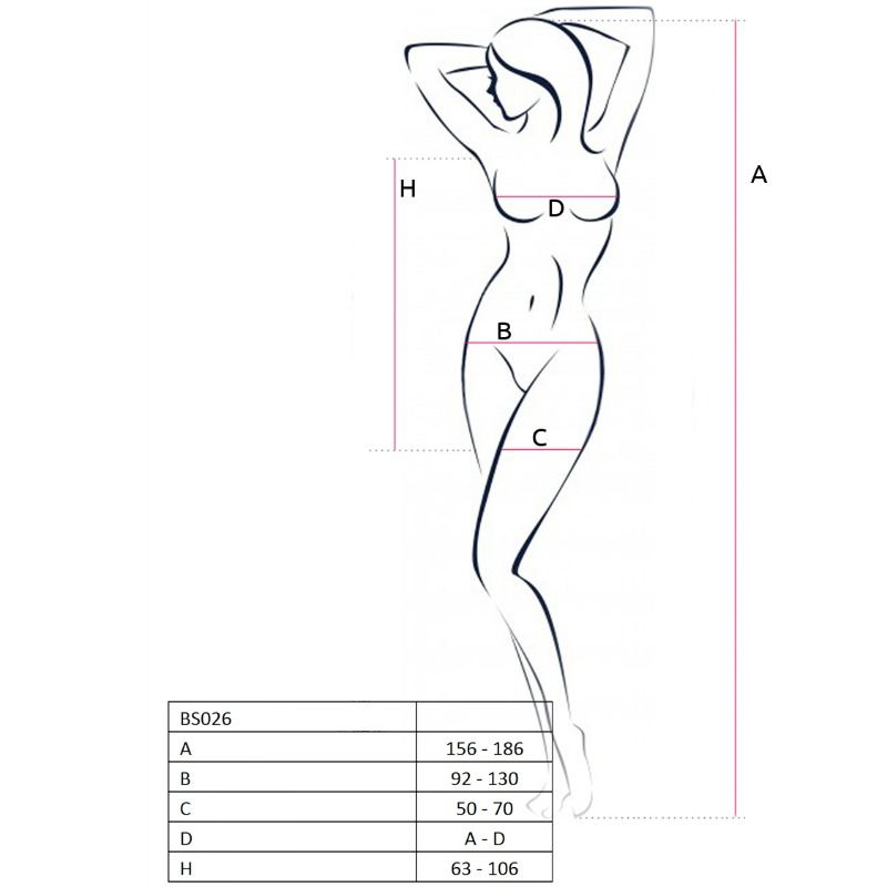 PASSION - WOMAN BS026 BLACK DRESS STYLE BODYSTOCKING, ONE SIZE