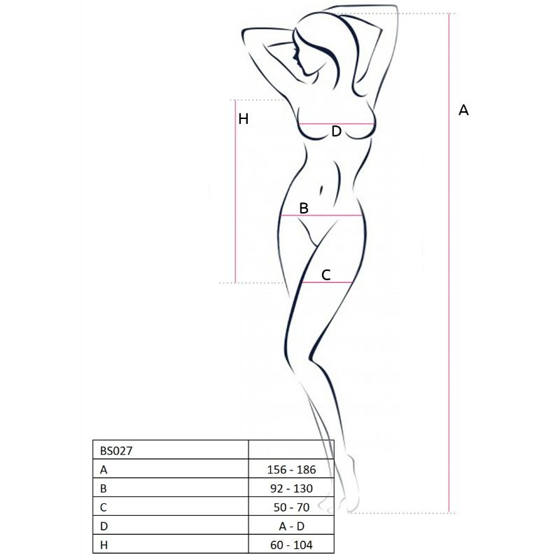 PASSION - WOMAN BS027 BODYSTOCKING RED DRESS STYLE, ONE SIZE