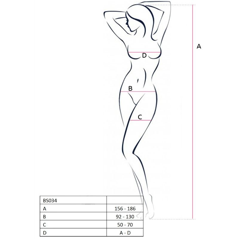 PASSION - WOMAN BS034 RED BODYSTOCKING, ONE SIZE