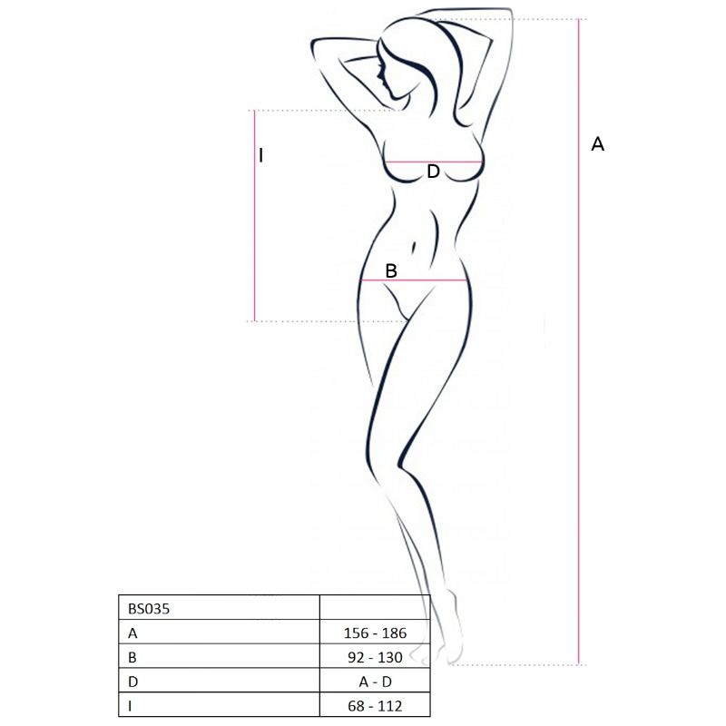 PASSION - WOMAN BS035 WHITE BODYSTOCKING, ONE SIZE