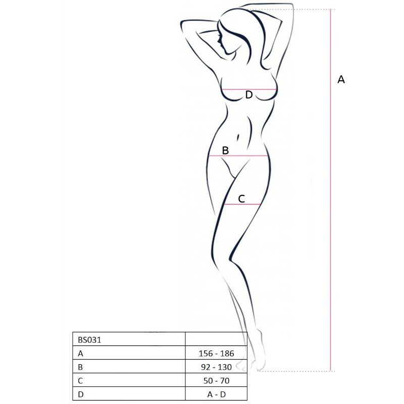 PASSION - WOMAN BS031 WHITE BODYSTOCKING, ONE SIZE