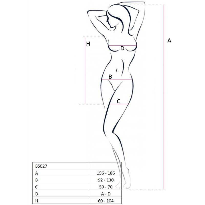 PASSION - WOMAN BS027 BLACK DRESS Bodystocking, one size