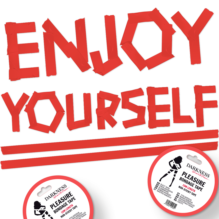 DARKNESS - NON-ADHESIVE RED BONDAGE TAPE 15 M