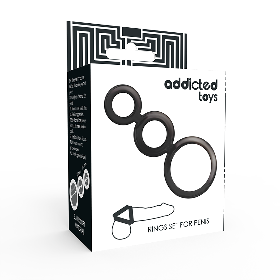 ADDICTED TOYS - RING SET FOR PENIS - SMOKED