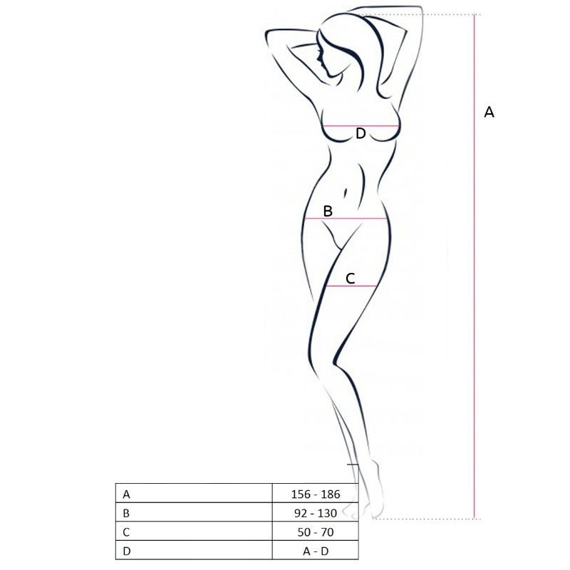 PASSION - WOMAN BS050 WHITE BODYSTOCKING, ONE SIZE