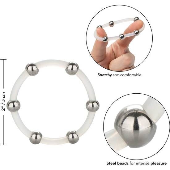 CALEXOTICS - STEEL BEAD SILICONE RING XL