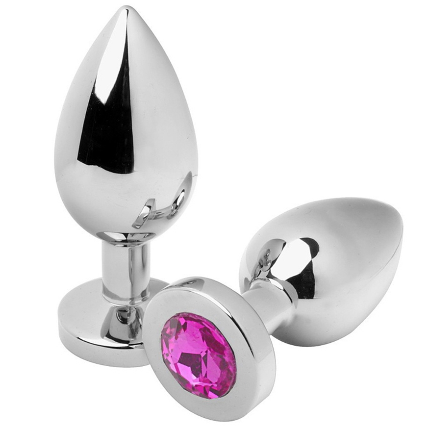 METAL HARD - ANAL PLUG DIAMOND PINK MEDIUM 7.62 CM