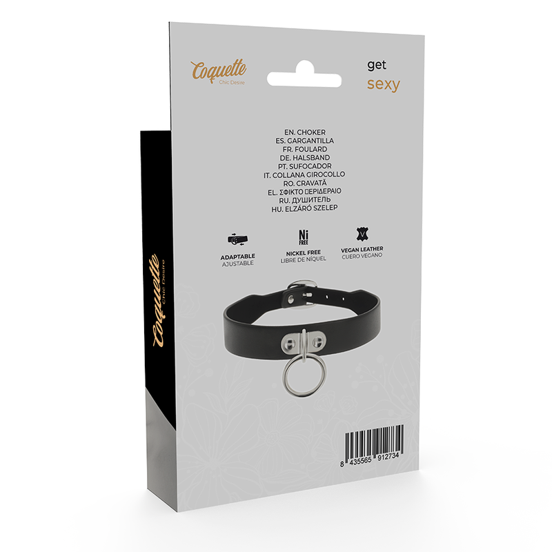 COQUETTE CHIC DESIRE - NECKLACE MADE OF VEGAN LEATHER FETISH ACCESSORY