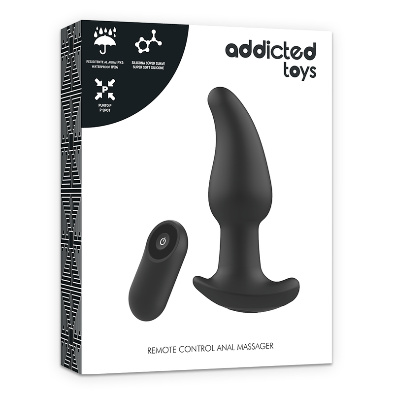 ADDICTED TOYS - REMOTE CONTROL PLUG ANAL P-SPOT BLACK TIP