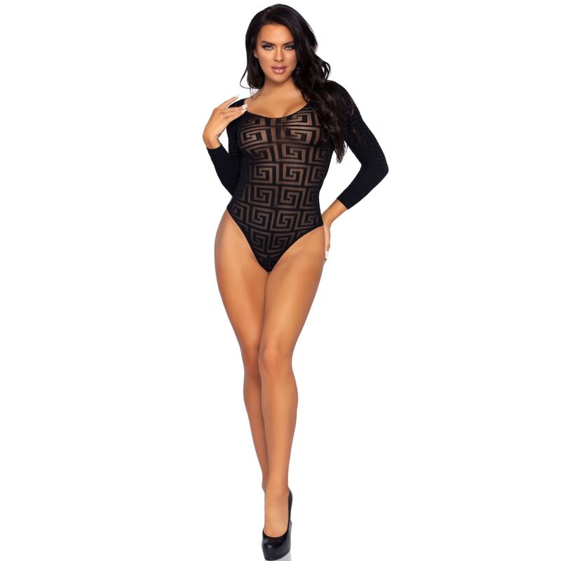 LEG AVENUE - MOSAIC SNAP CROTH BODYSUIT, ONE SIZE