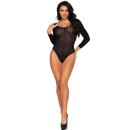 LEG AVENUE - MOSAIC SNAP CROTH BODYSUIT, ONE SIZE
