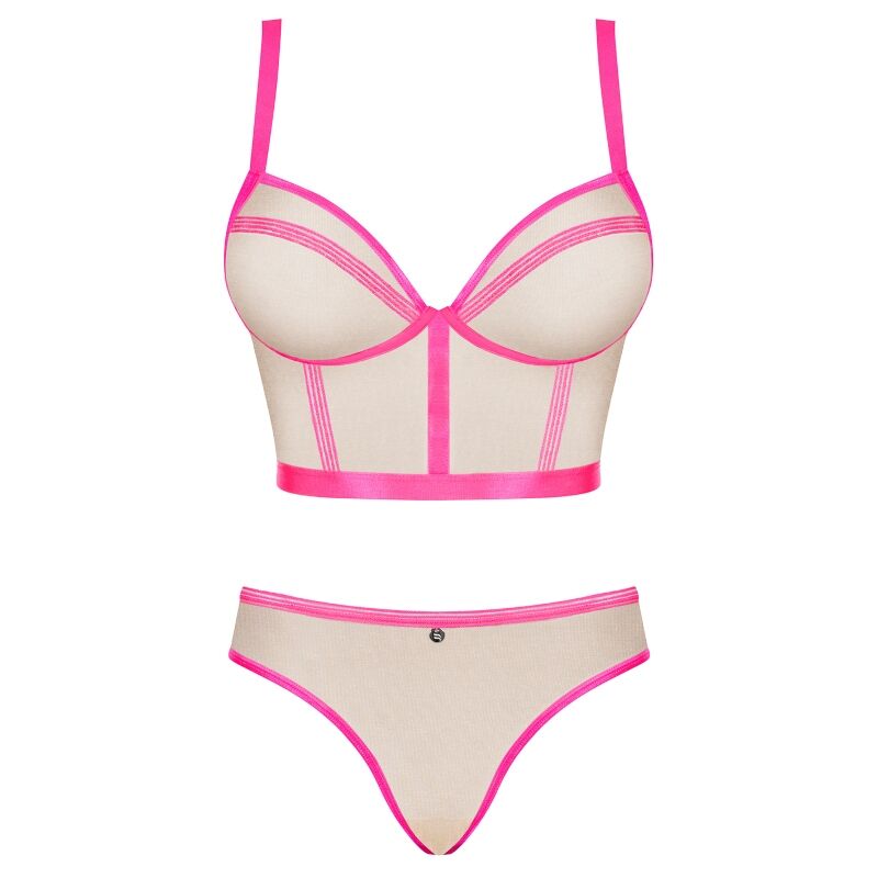OBSESSIVE - NUDELIA SET TWO PIECE PINK S/M