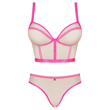 OBSESSIVE - NUDELIA SET TWO PIECE PINK S/M