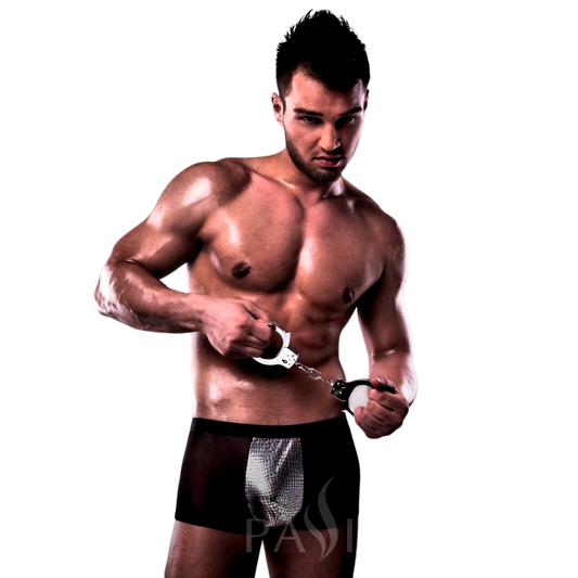 PASSION - 002 MEN'S METAL BLACK LINGERIE S/M