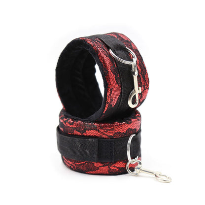 OHMAMA FETISH - VELVET HANDCUFFS WITH NYLON BAND
