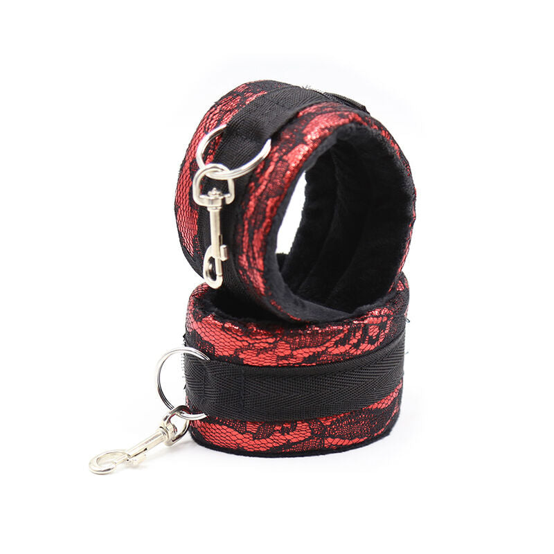 OHMAMA FETISH - VELVET HANDCUFFS WITH NYLON BAND