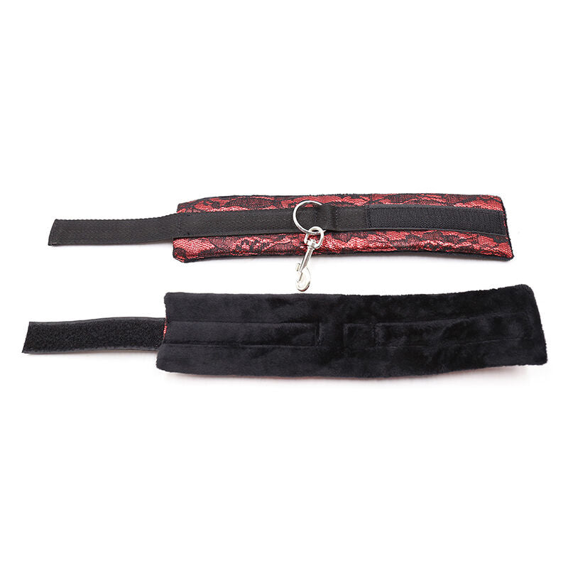 OHMAMA FETISH - VELVET HANDCUFFS WITH NYLON BAND