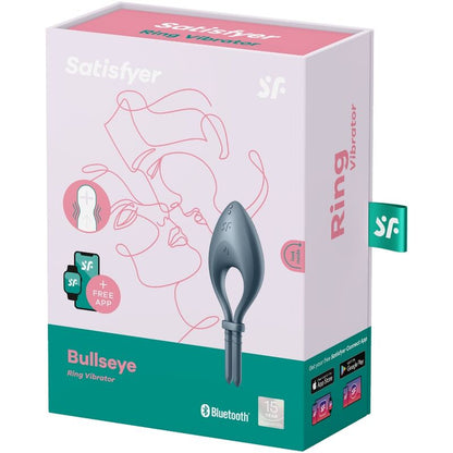 SATISFYER - BULLSEYE RING VIBRATOR APP GRAY