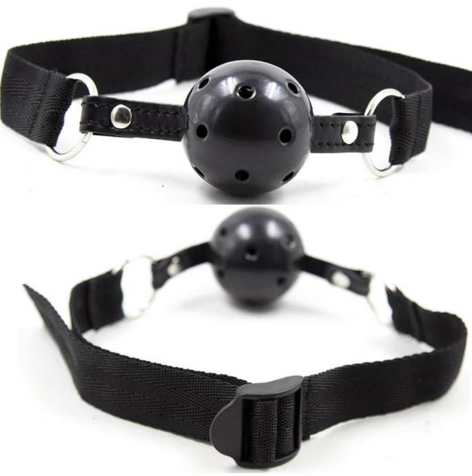 OHMAMA FETISH BLACK FABRIC BREATHABLE BALL GAGG