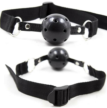 OHMAMA FETISH BLACK FABRIC BREATHABLE BALL GAGG