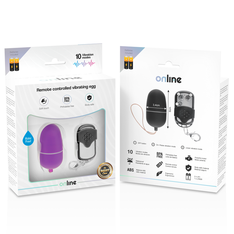 ONLINE - REMOTE CONTROL VIBRATING EGG PURPLE