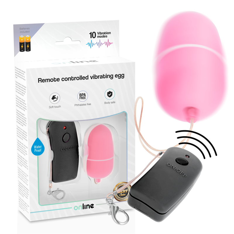 ONLINE - VIBRATING EGG WITH PINK REMOTE CONTROL
