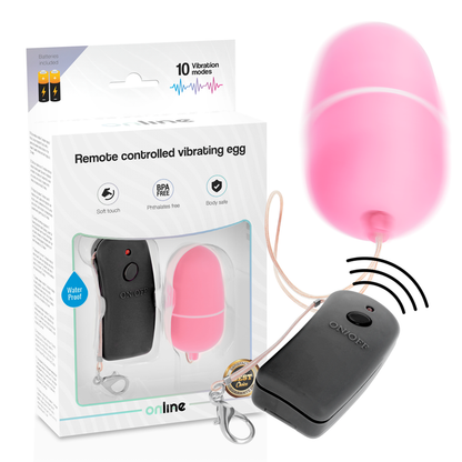 ONLINE - VIBRATING EGG WITH PINK REMOTE CONTROL