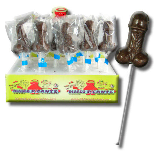 DIABLO PICANTE - PENIS-LOLLIPOP MIT DUNKLER SCHOKOLADE