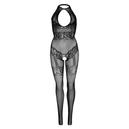 LEG AVENUE - SEAMLESS FISHNET BODYSTOCKING, ONE SIZE - BLACK