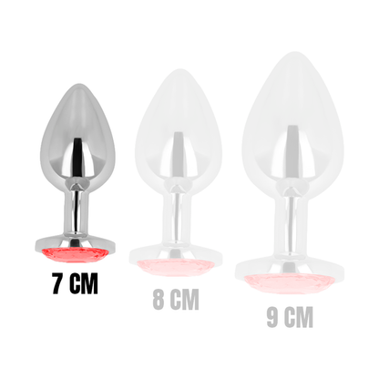 OHMAMA - ANALSTECKER MIT ROTEM KRISTALL 7 CM