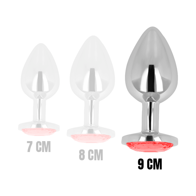 OHMAMA - ANALSTECKER MIT ROTEM KRISTALL 9 CM