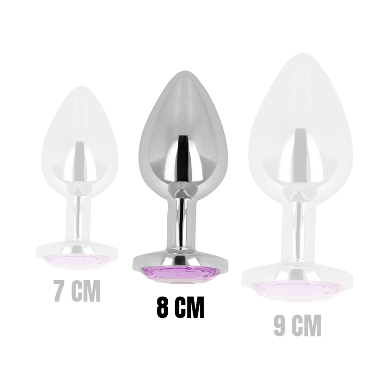 OHMAMA - ANALPLUG MIT VIOLETTEM KRISTALL 8 CM