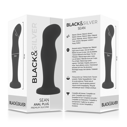 BLACK&SILVER - SEAN PLUG ANAL PREMIUM SILIKON SCHWARZ