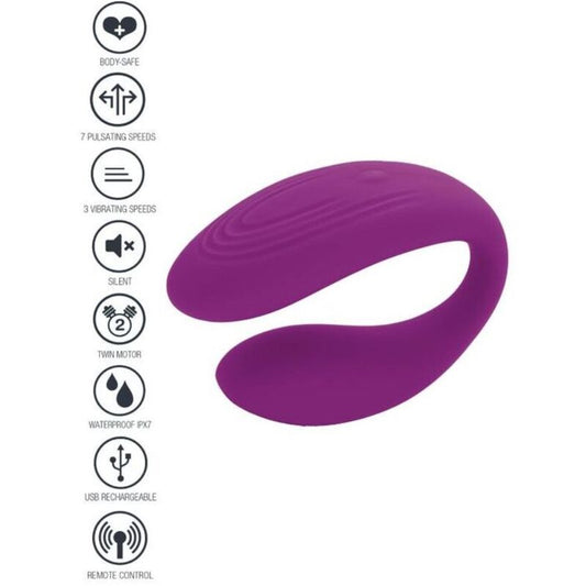 XOCOON - TIE-DOWN VIBRATOR FOR COUPLES, PURPLE