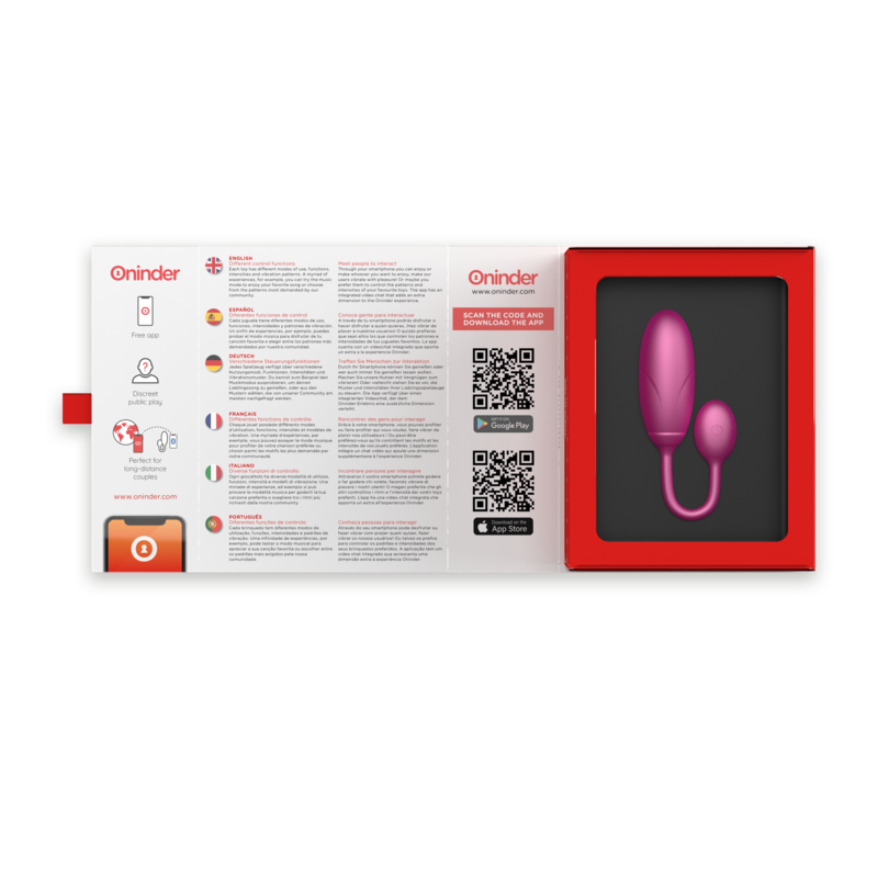 ONINDER - DENVER VIBRATION EGG PINK 7 X 2.7 CM FREE APP