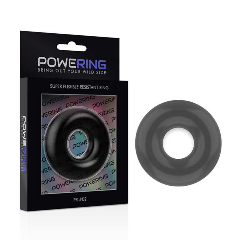 POWERING - SUPER FLEXIBLER UND WIDERSTANDSFÄHIGER PENISRING 4,5 CM SCHWARZ