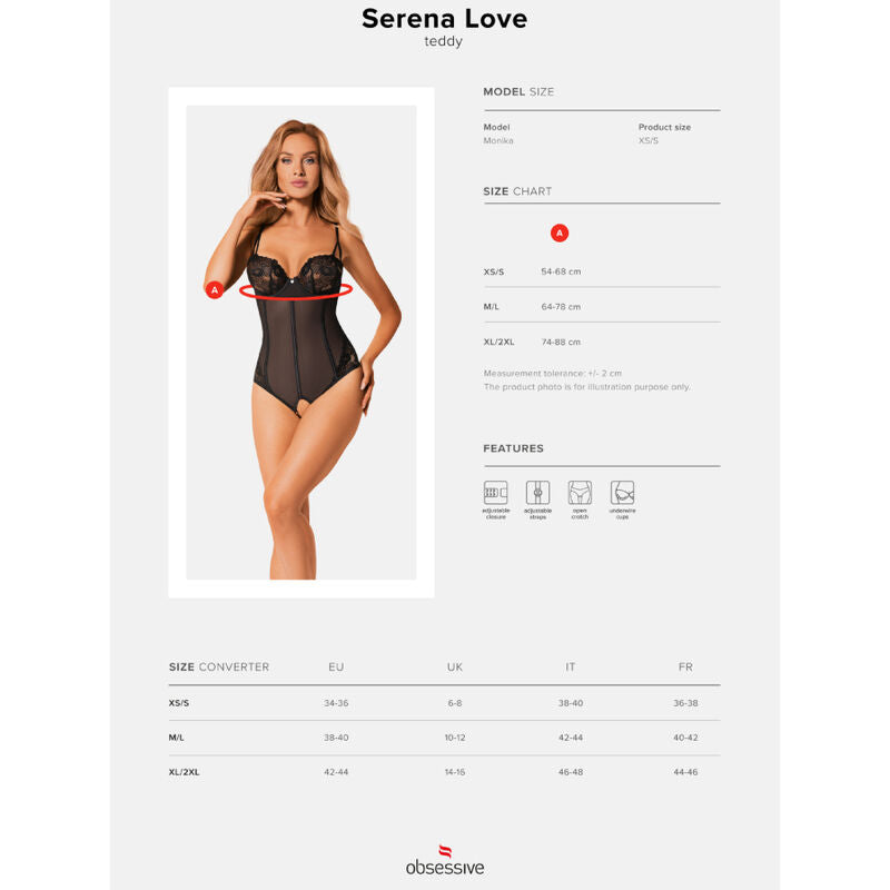 OBSESSIVE - SERENA LOVE OUVERT TEDDY XS/S