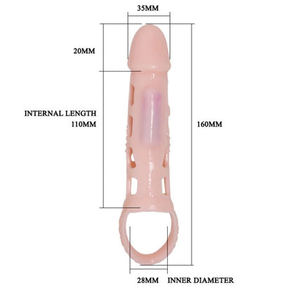 PRETTY LOVE - HARRISON PENIS EXTENDER COVER MIT VIBRATION UND RIEMEN 13.5 CM