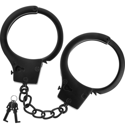 FETISH SUBMISSIVE - HANDSCHELLEN AUS METALL FÜR SCHWARZE HNDE MIT SCHDELSCHLÜSSEL
