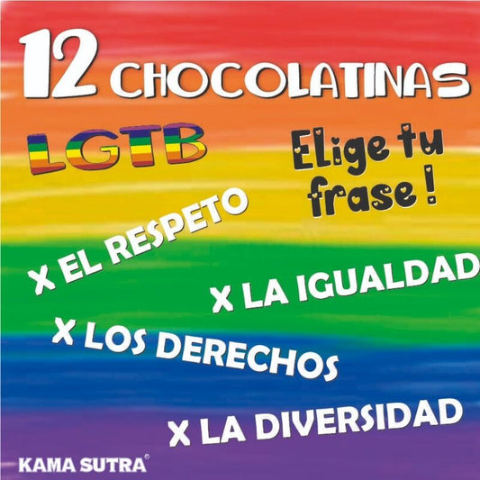 PRIDE - BOX MIT 12 SCHOKOLADERIEGELN MIT DER LGBT-FLAGGE