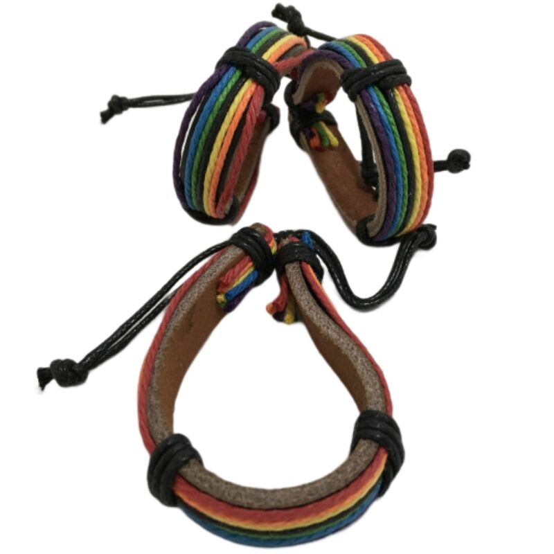 PRIDE - LGBT-FLAGGE BRAUNES LEDERARMBAND