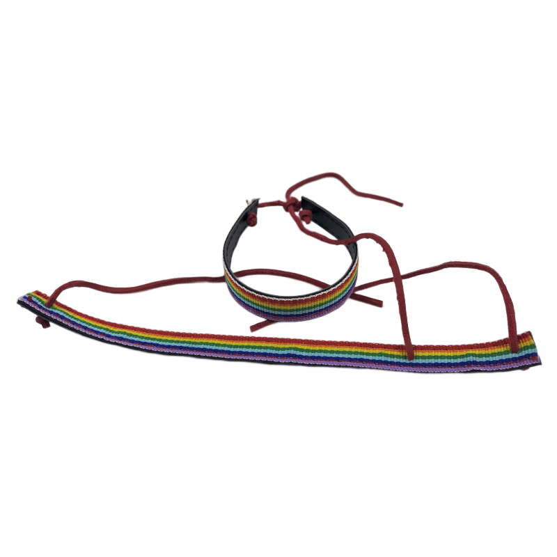 PRIDE - LGBT-FLAGGE SCHWARZES LEDERARMBAND